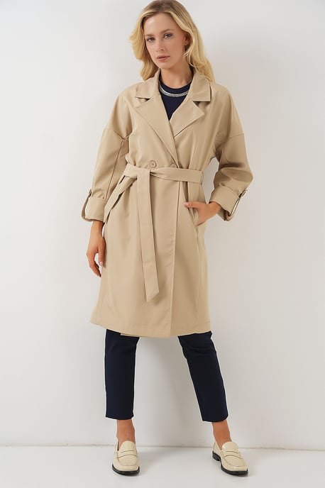 Gevormde Dubbelgeknoopte Trenchcoat - Image 2