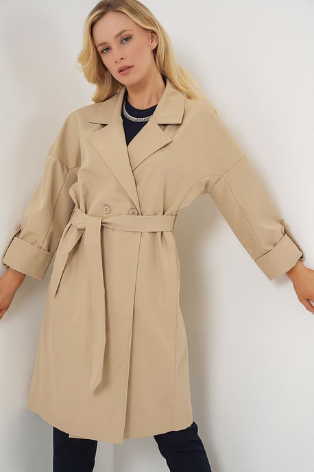 Gevormde Dubbelgeknoopte Trenchcoat - Image 4