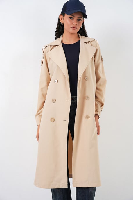 Lang Dubbel Borst Trenchcoat - Image 1