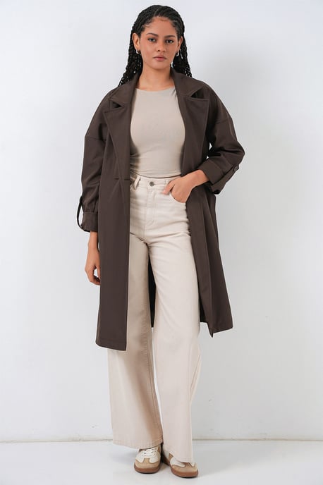 Gestrikte Dubbelgeknoopte Trenchcoat - Image 4
