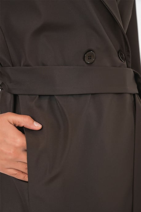 Gestrikte Dubbelgeknoopte Trenchcoat - Image 5