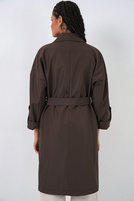 Gestrikte Dubbelgeknoopte Trenchcoat - Image 6