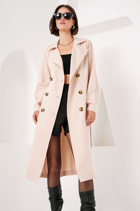 Dubbelzijdige Lange Trenchcoat - Image 1