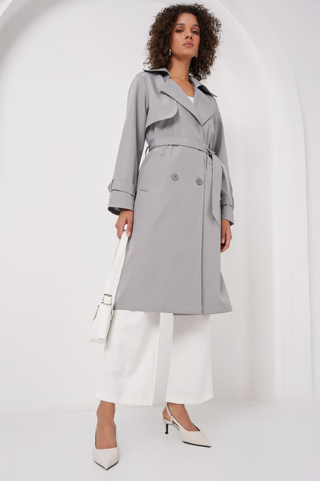 Dubbelzijdige Lange Trenchcoat - Image 2
