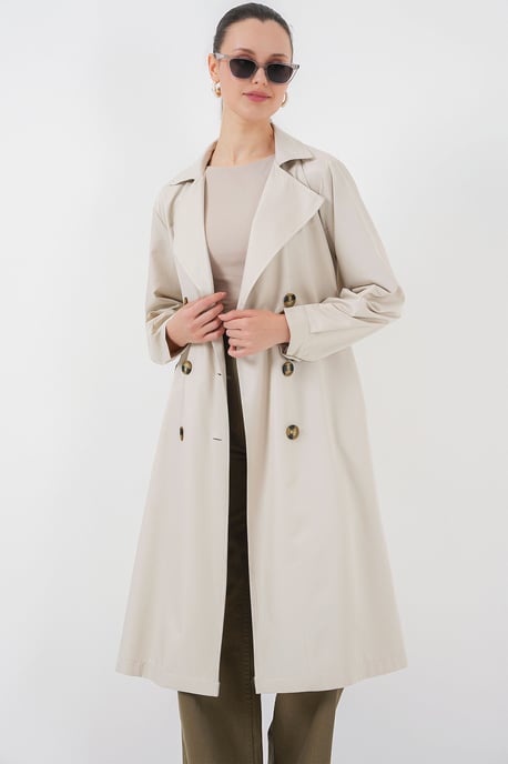 Dubbelbreasted Lange Trenchcoat - Image 2
