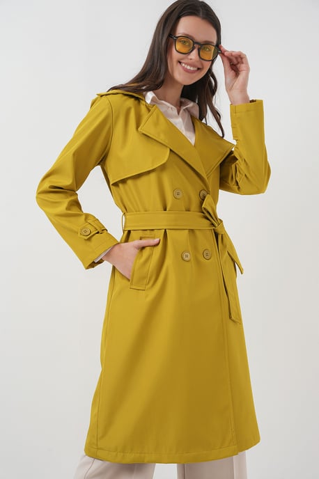 Dubbelbreasted Lange Trenchcoat - Image 1