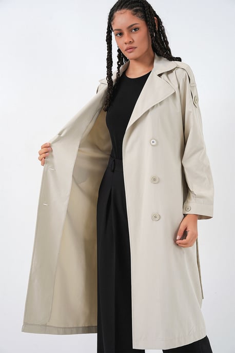 Lange Dubbelzijdige Trenchcoat - Image 5