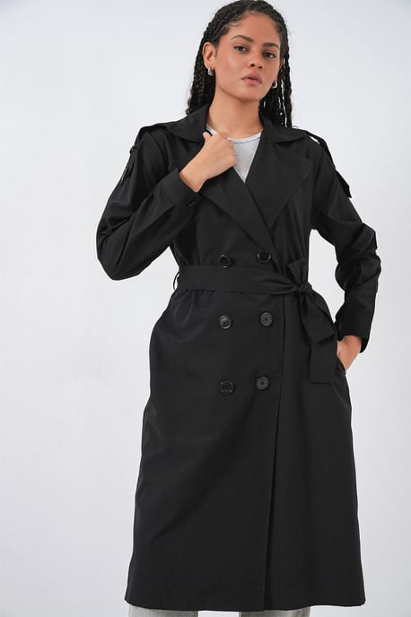 Lange Dubbel Breasted Trenchcoat - Image 1