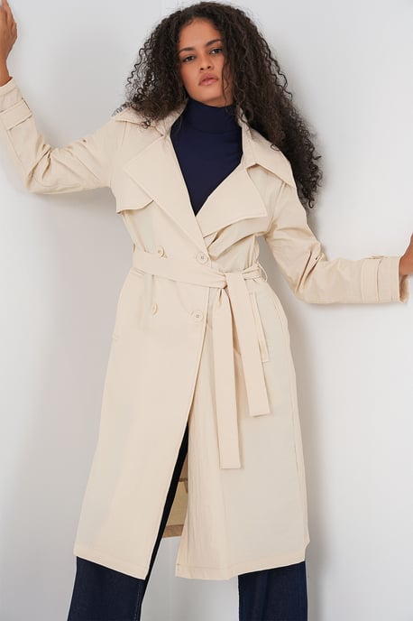 Dubbelzijdige Lange Trenchcoat met Zakjes - Image 3