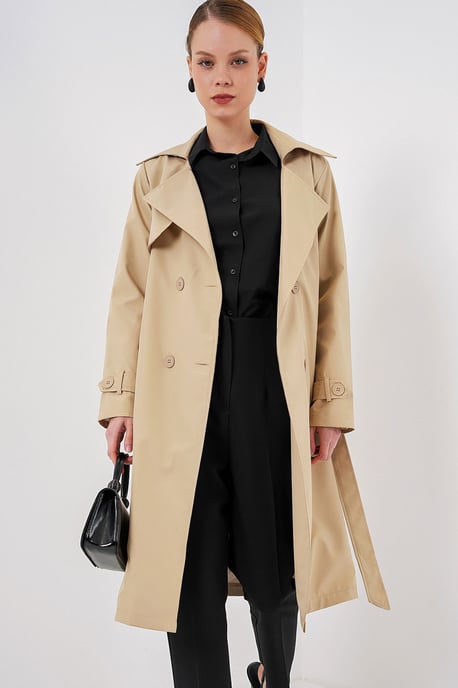 Dubbelbreasted Lange Trenchcoat - Image 2