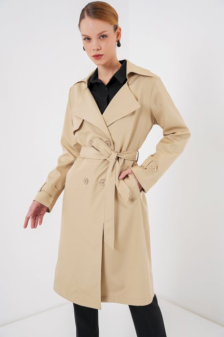 Dubbelbreasted Lange Trenchcoat - Image 5
