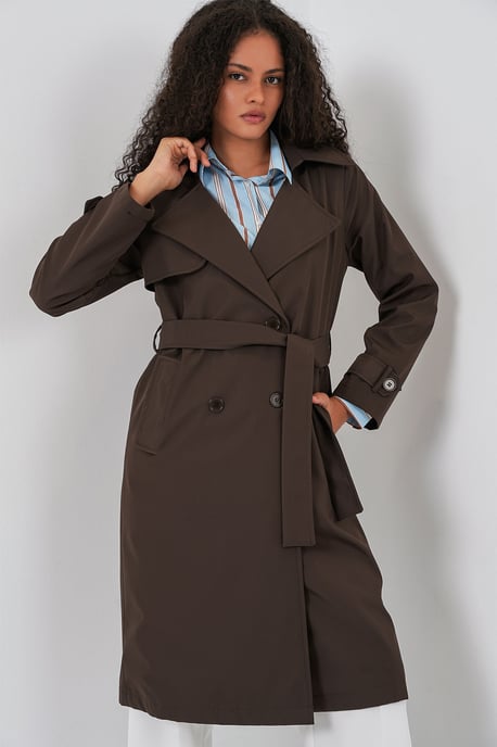 Dubbelzijdige Lange Trenchcoat - Image 1