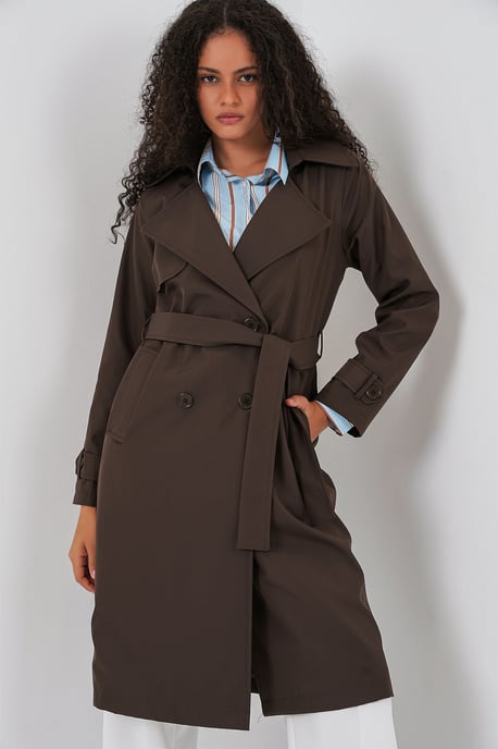 Dubbelzijdige Lange Trenchcoat - Image 4