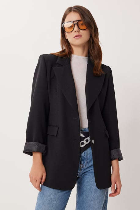 Gevoerde Gabardine Jas met Knopsluiting - Image 2