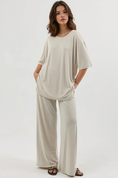 T-shirt met Splitdetails en Ronde Hals en Korte Mouwen - Image 4
