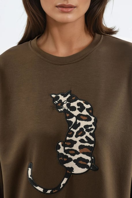 Modal Touch Luipaardpatroon Tweedelige Set - Image 6