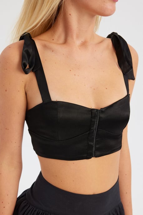 Lieve hals crop top met een strikdetail - Image 5