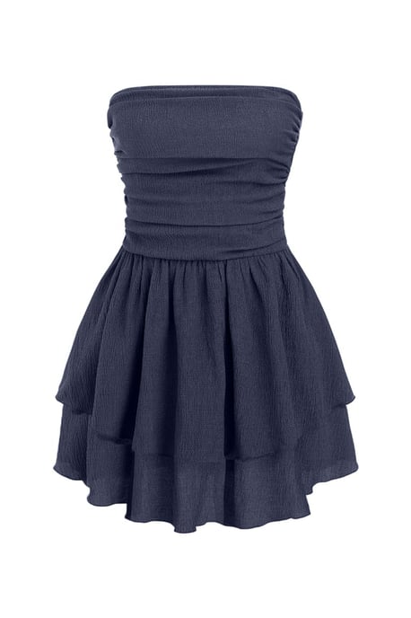 Strapless Textured Ruffle Minijurk - Image 1