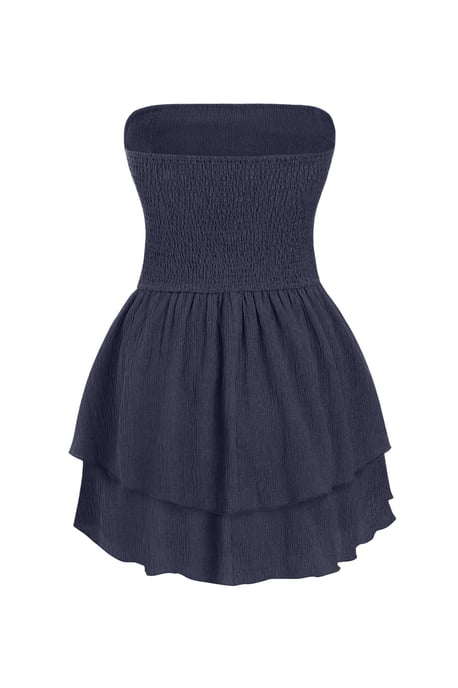 Strapless Textured Ruffle Minijurk - Image 2