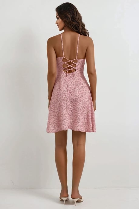 Bloemenpatroon Mini Jurk - Image 3