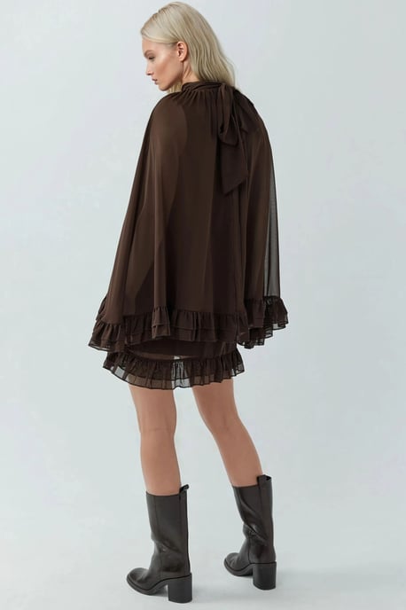 Elegante Coltrui Mini-jurk met Rimpeldetail - Image 2
