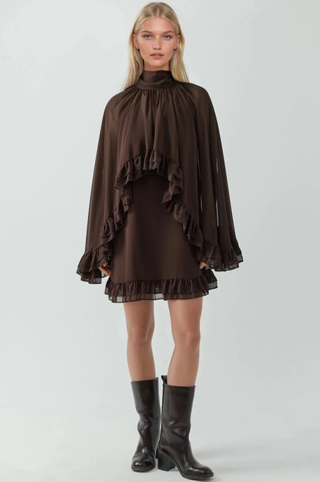 Elegante Coltrui Mini-jurk met Rimpeldetail - Image 6