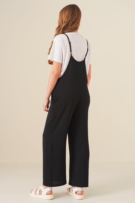 Ontspannen Fit Brede Pantalon Jumpsuit met Vierkante Kraag - Image 6