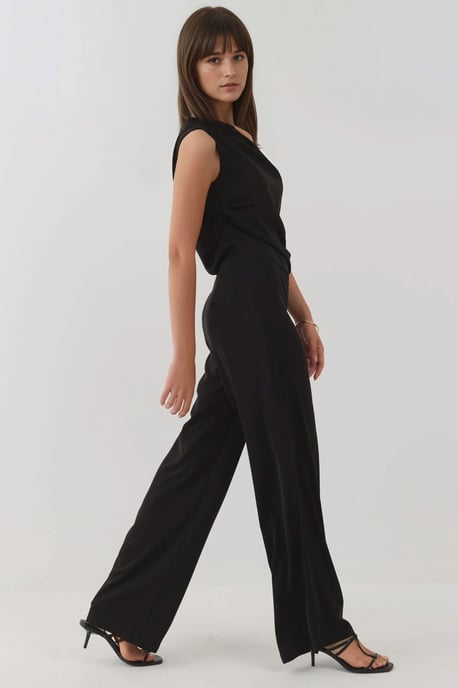 Wijd Gesneden Asymmetrische Kraag Jumpsuit - Image 4