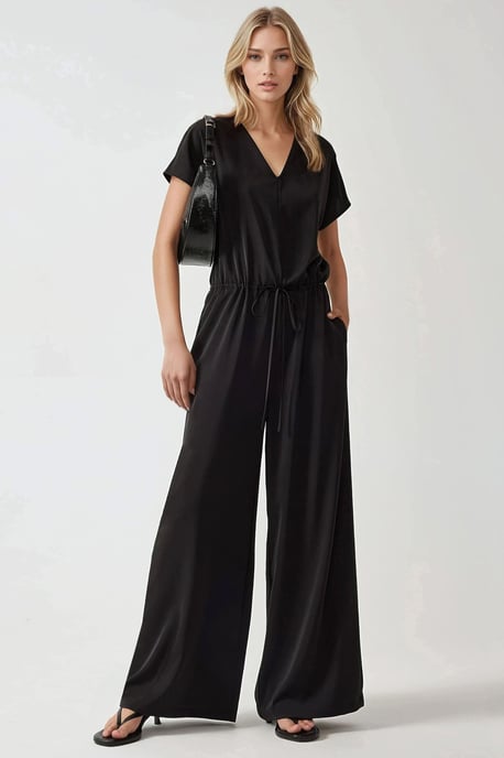 Wijde Croptop Jumpsuit met V-hals - Image 1
