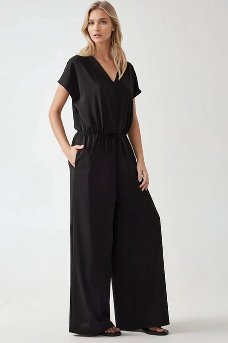 Wijde Croptop Jumpsuit met V-hals - Image 4