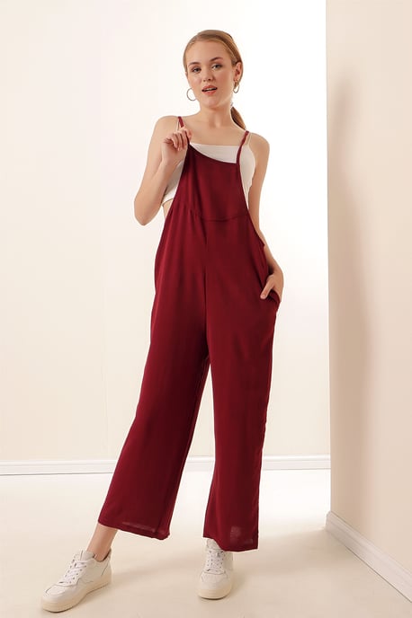 Ontspannen Fit Brede Pantalon Jumpsuit met Vierkante Kraag - Image 2