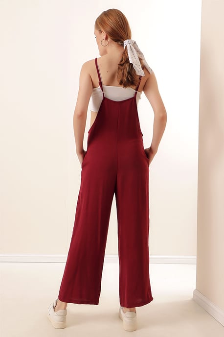 Ontspannen Fit Brede Pantalon Jumpsuit met Vierkante Kraag - Image 6