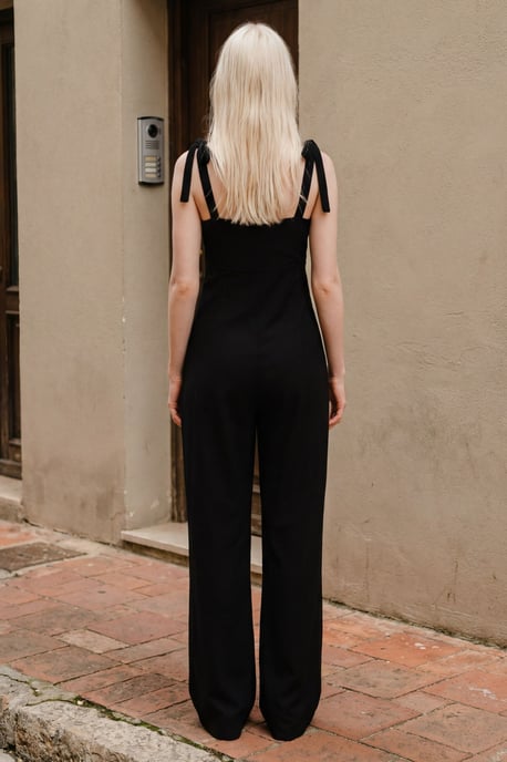 Linnenmix Jumpsuit met Hartvormige Halslijn - Image 3