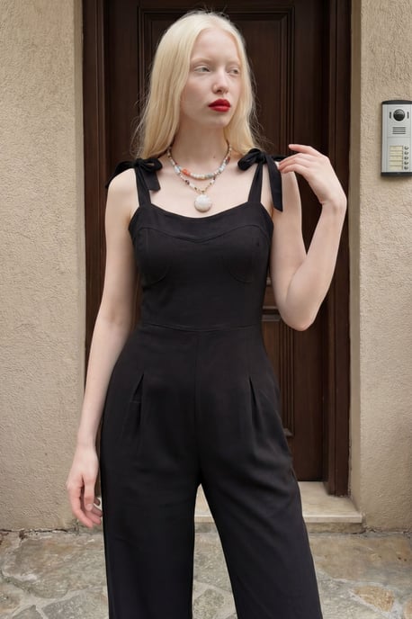 Linnenmix Jumpsuit met Hartvormige Halslijn - Image 4