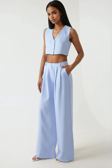 Pika Collectie Getailleerd Gestreept Cropped Top - Image 4