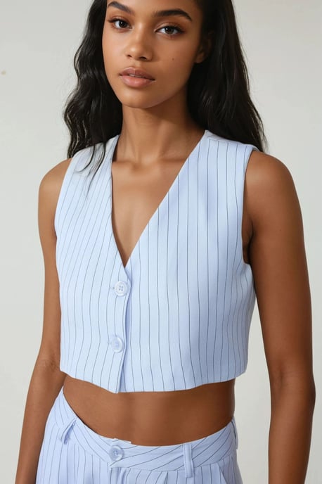 Pika Collectie Getailleerd Gestreept Cropped Top - Image 5
