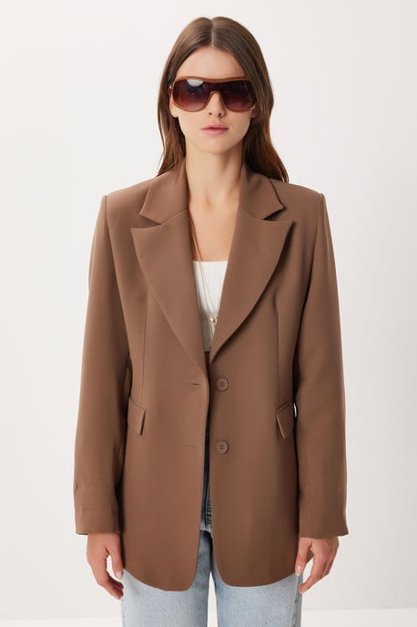 Gevoerde Gabardine Jas met Knopsluiting - Image 4
