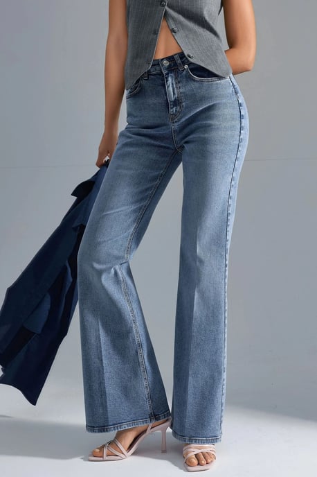 SQUALO Hoge Taille Flare Jeans - Image 1