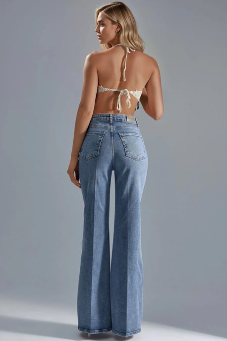 SQUALO Hoge Taille Flare Jeans - Image 3