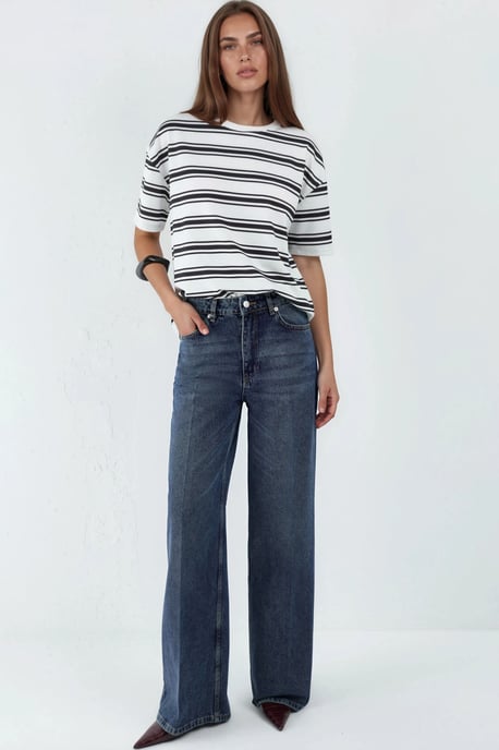 Brede Pijpen Ruwe Denim Jeans - Image 4