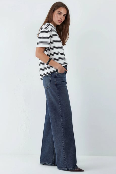 Brede Pijpen Ruwe Denim Jeans - Image 5