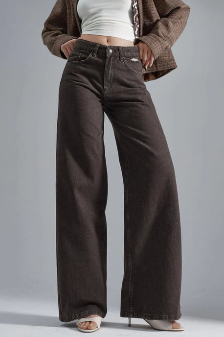 90's Hoge Taille Wijde Pijpen Denim Jeans - Image 1