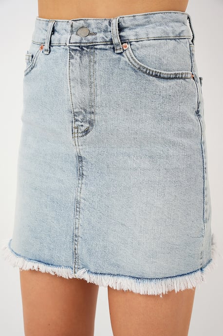 Slim Fit Mini Jeansrok met Knopen - Image 3