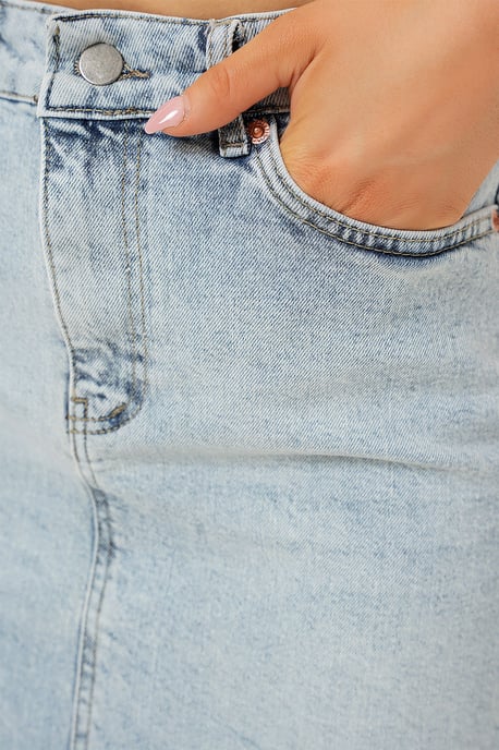 Slim Fit Mini Jeansrok met Knopen - Image 6