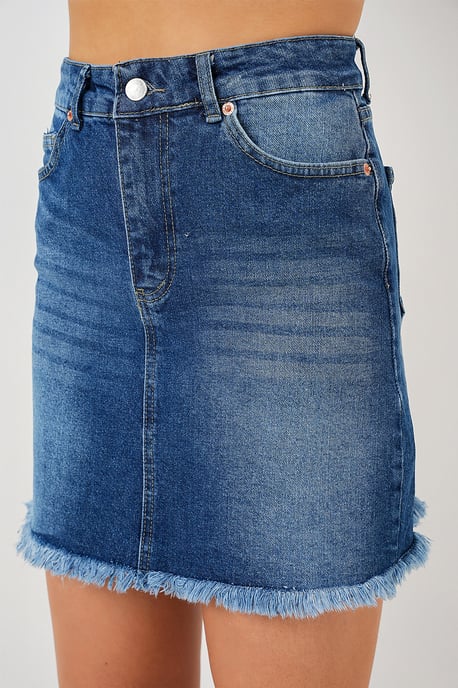 Slim Fit Mini Jeansrok met Knopen - Image 3