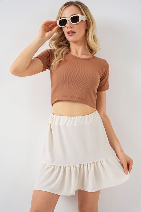 Textured Minirok met Voering - Image 1