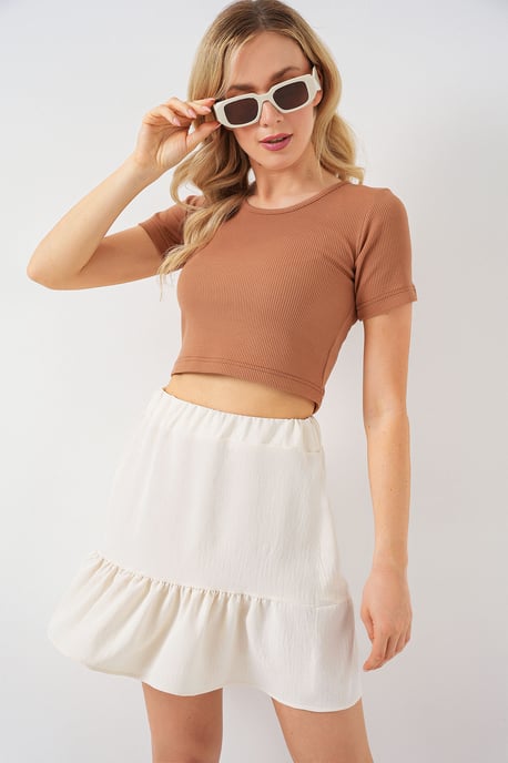 Textured Minirok met Voering - Image 4