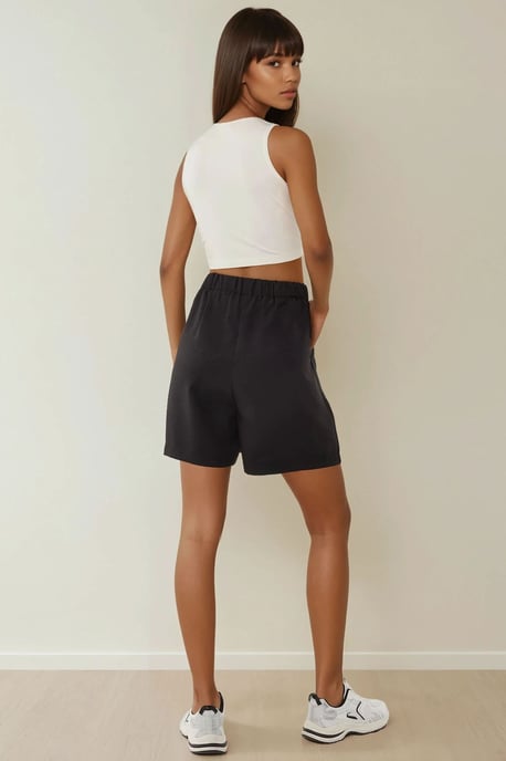 Hoge Taille Geplooide Lyocell Zachte Touch Shorts - Image 5