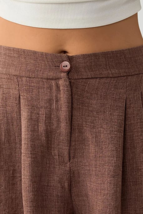 Hoge Taille Geplooide Lyocell Zachte Touch Shorts - Image 3