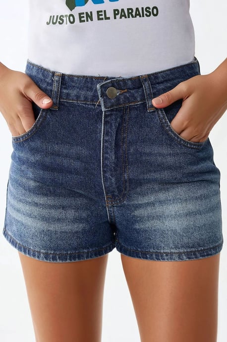 Hoge Taille Verwoeste Denim Shorts - Image 2